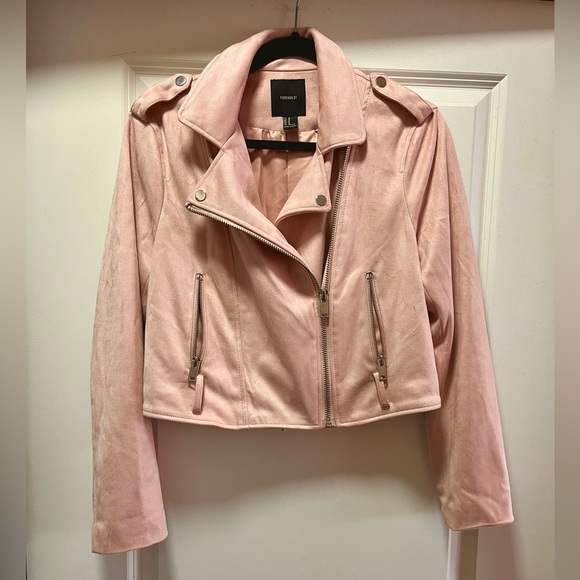 Forever 21 Light Pink Faux Suede Jacket - Picture 1 of 2